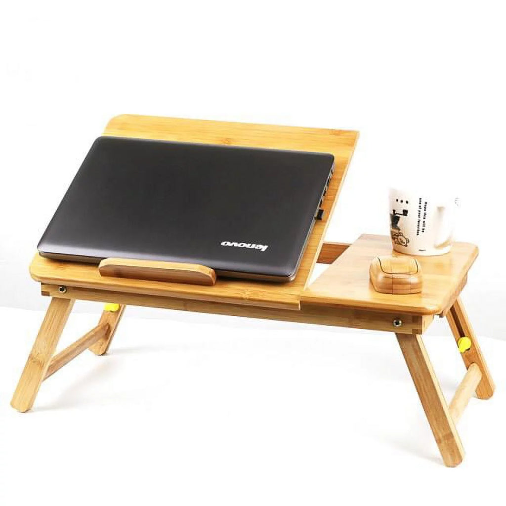 Bamboo Laptop Desk Table with Cooling Fan and Drawer M752