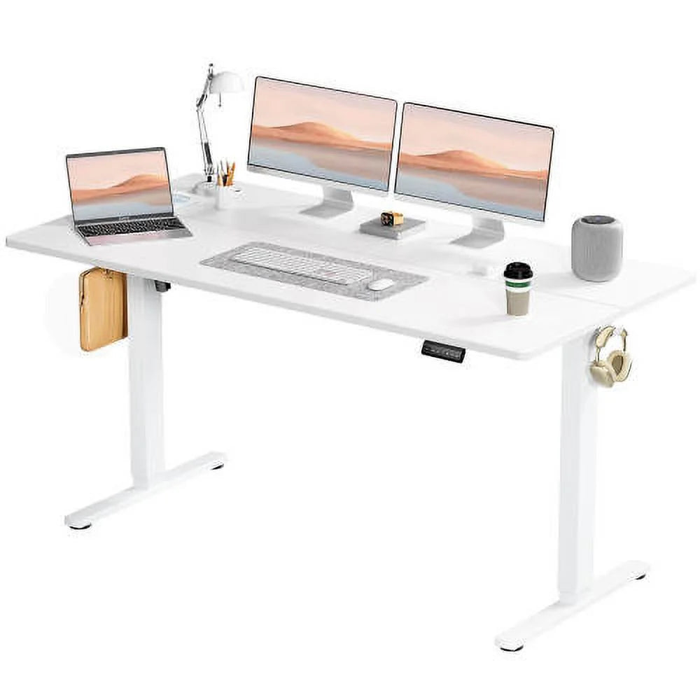 Electric Height Adjustable Standing Desk White 63'' x 24" Z79512