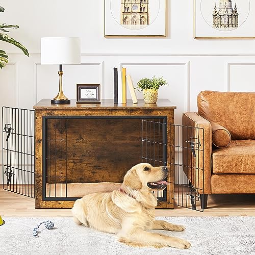 27.5'' Wooden Dog Crate Furniture with Cushion U7596