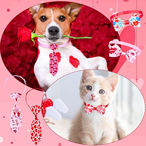 50 Pieces Dog Bow Tie Collar Set with Adjustable Collar U213