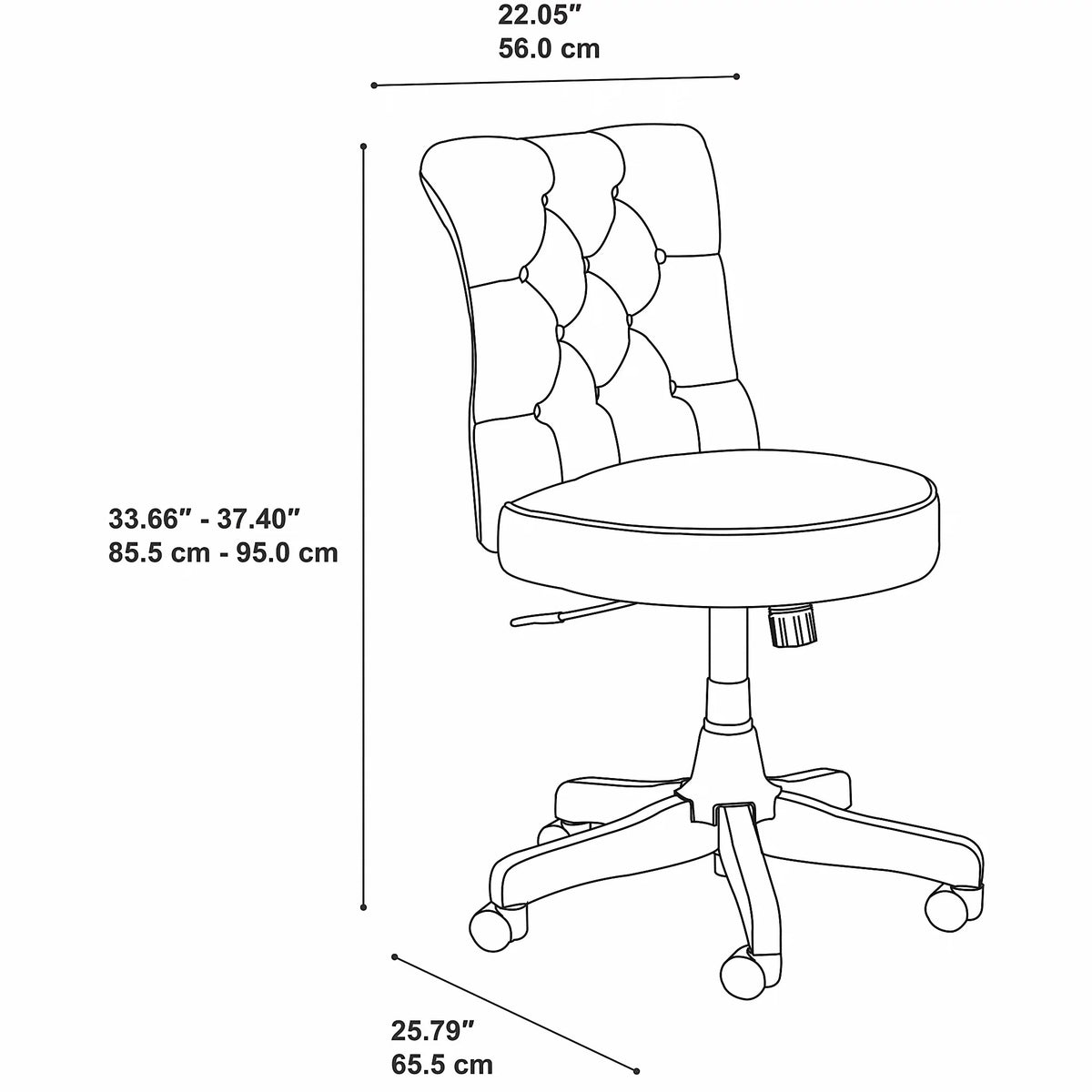 Antique White Leather Tufted Office Chair Z316667