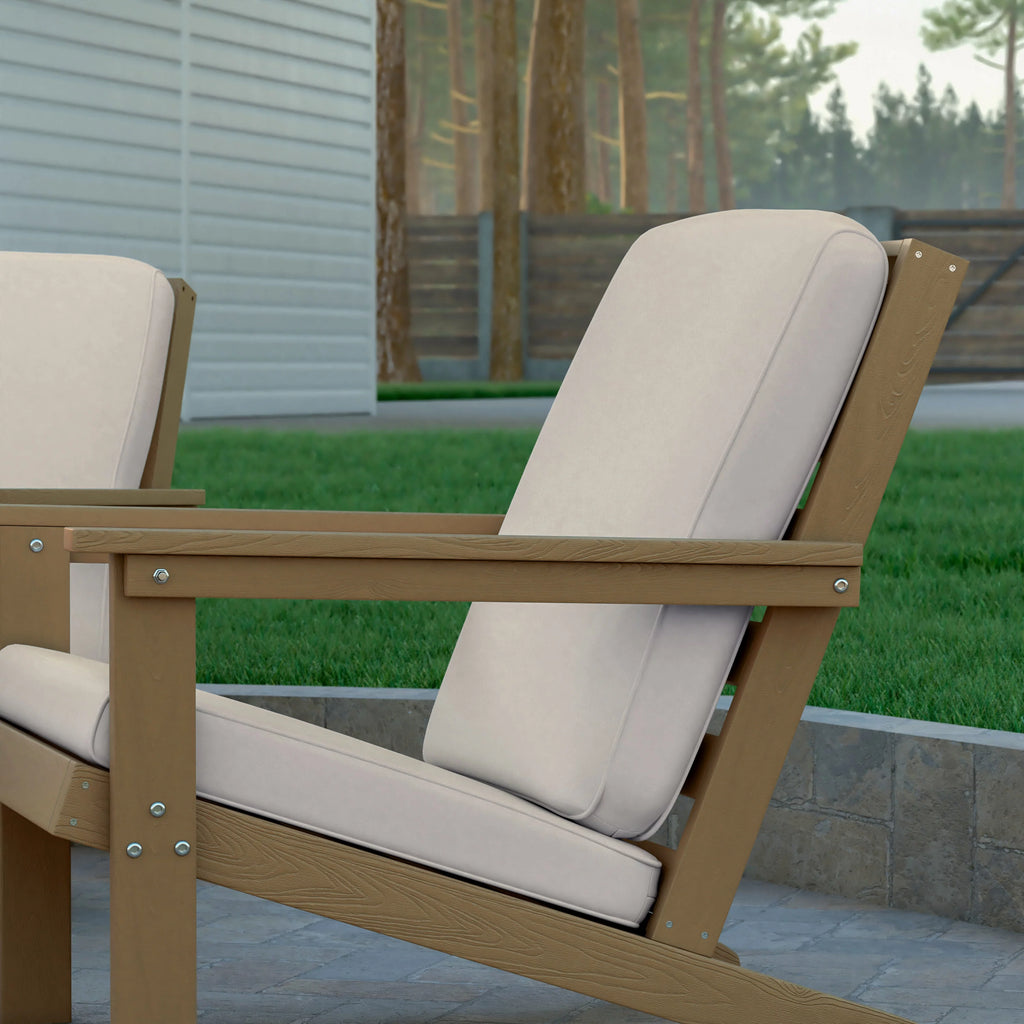All-Weather Polyresin Adirondack Club Chair with Cushions B419021