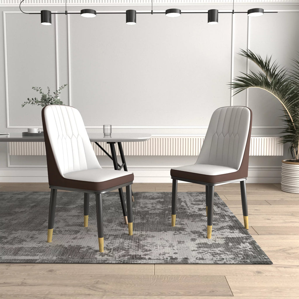 Faux Leather Dining Chairs Set of 2 Gray K712399