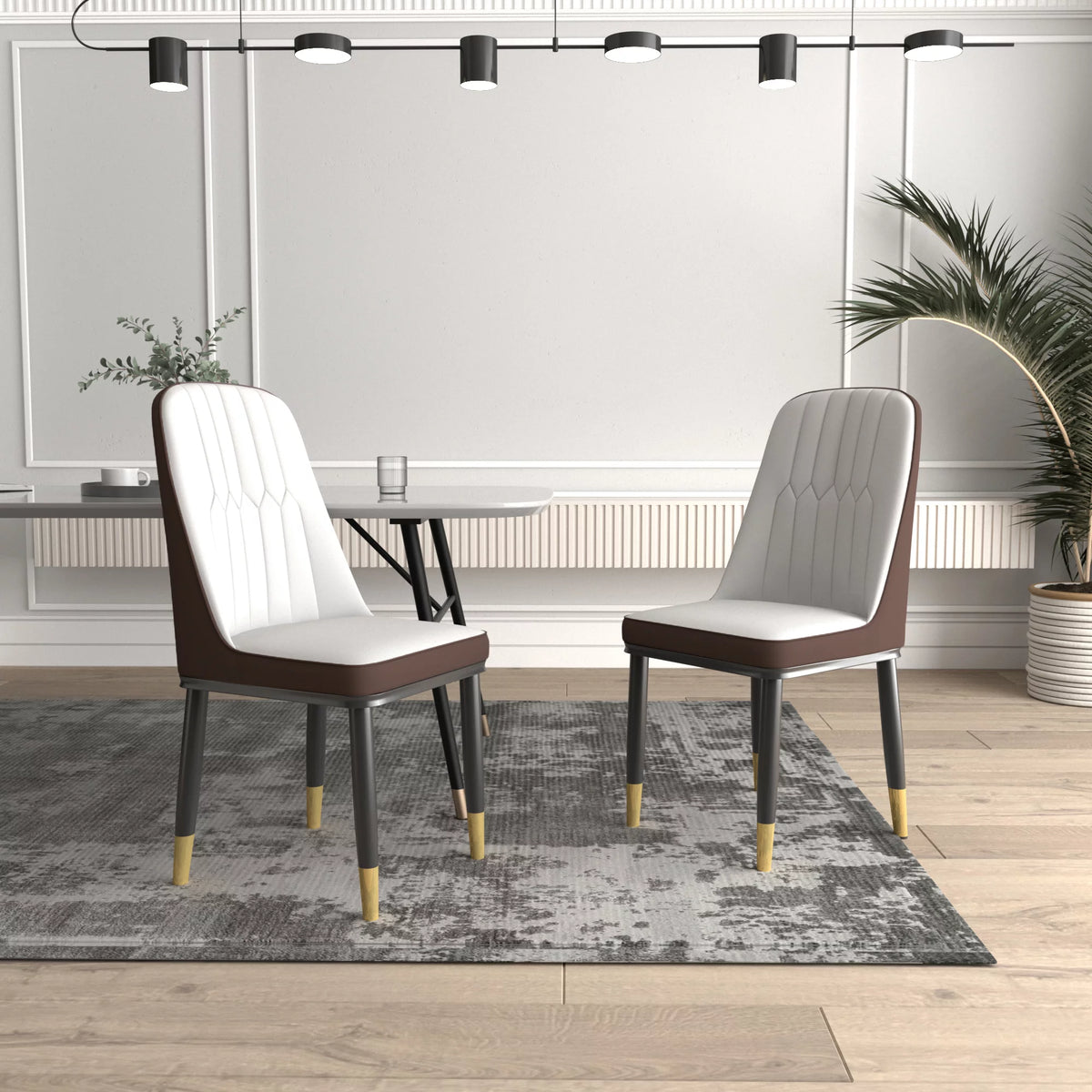 Faux Leather Dining Chairs Set of 2 Gray K712399