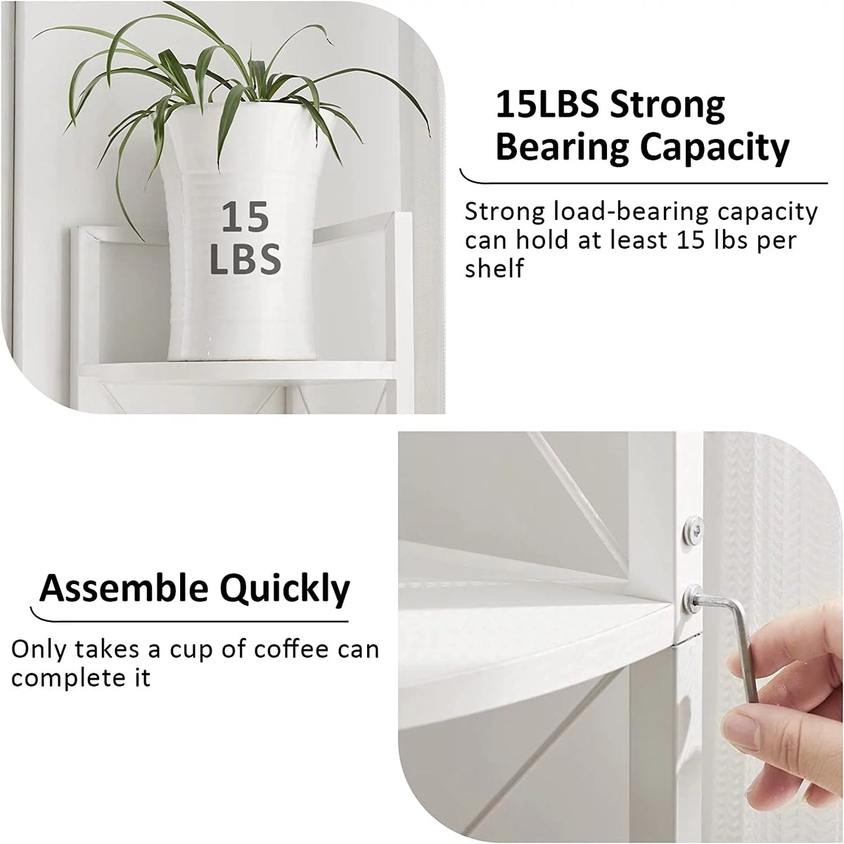 5-Tier Black Corner Shelf Stand I555820
