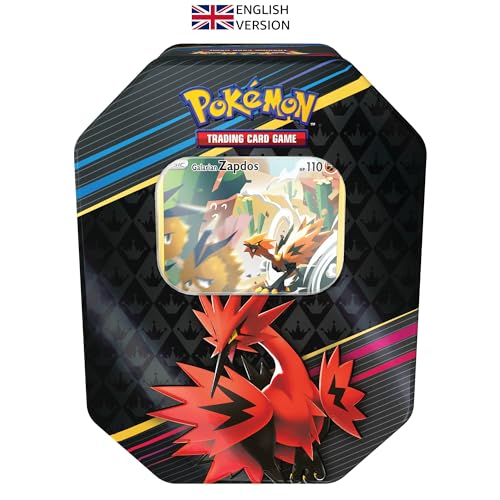 Pokémon TCG Crown Zenith Tin Galarian Zapdos 5 Booster Packs H902