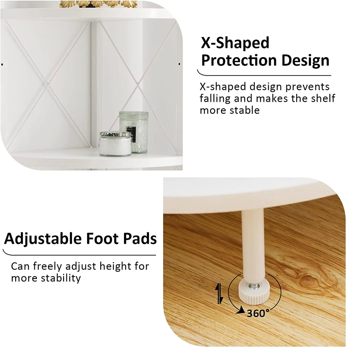 5-Tier Black Corner Shelf Stand I555820