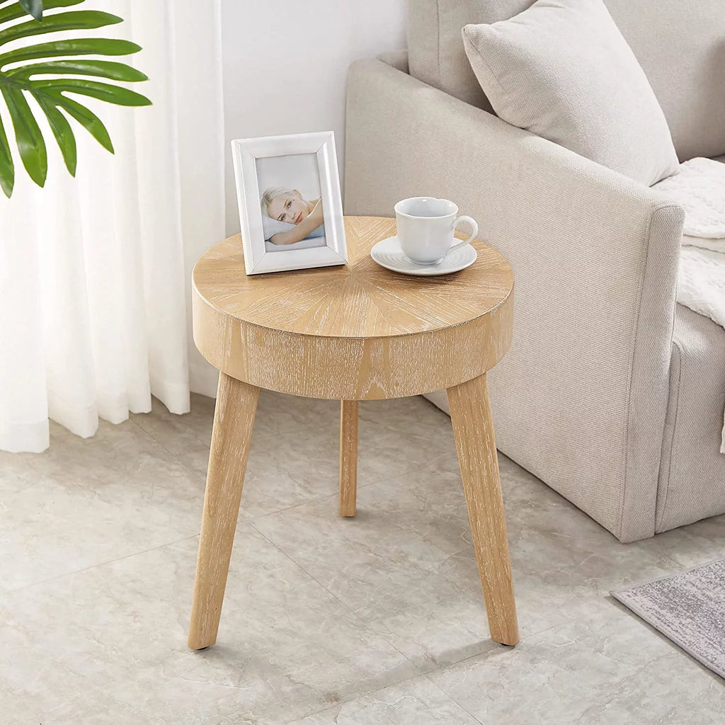 Round Solid Wood Coffee Table Set of 2 D822607