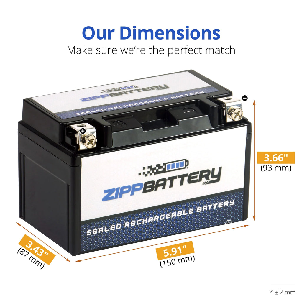 12 Volts 8.6 Ah 190 Cca Motorcycle Battery W9581