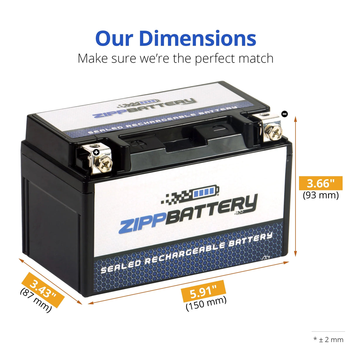 12 Volts 8.6 Ah 190 Cca Motorcycle Battery W9581