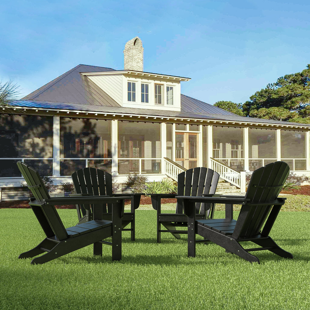 Black All Weather Resistant Poly Lumber Adirondack Chair F6751