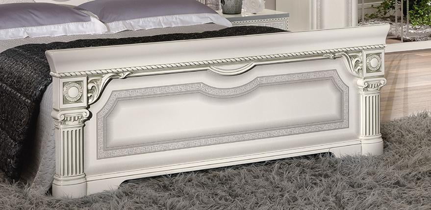 Glossy White Silver Finish Queen Bedroom Set 3Pcs S78274