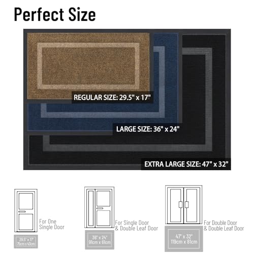 Black Waterproof Natural Rubber Doormat P55717