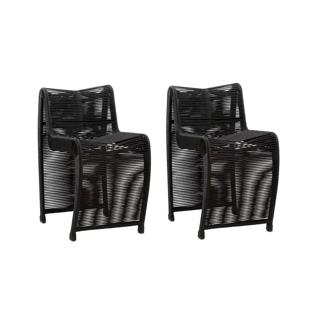 Black Rope Counter Stool Set of 2 E30330