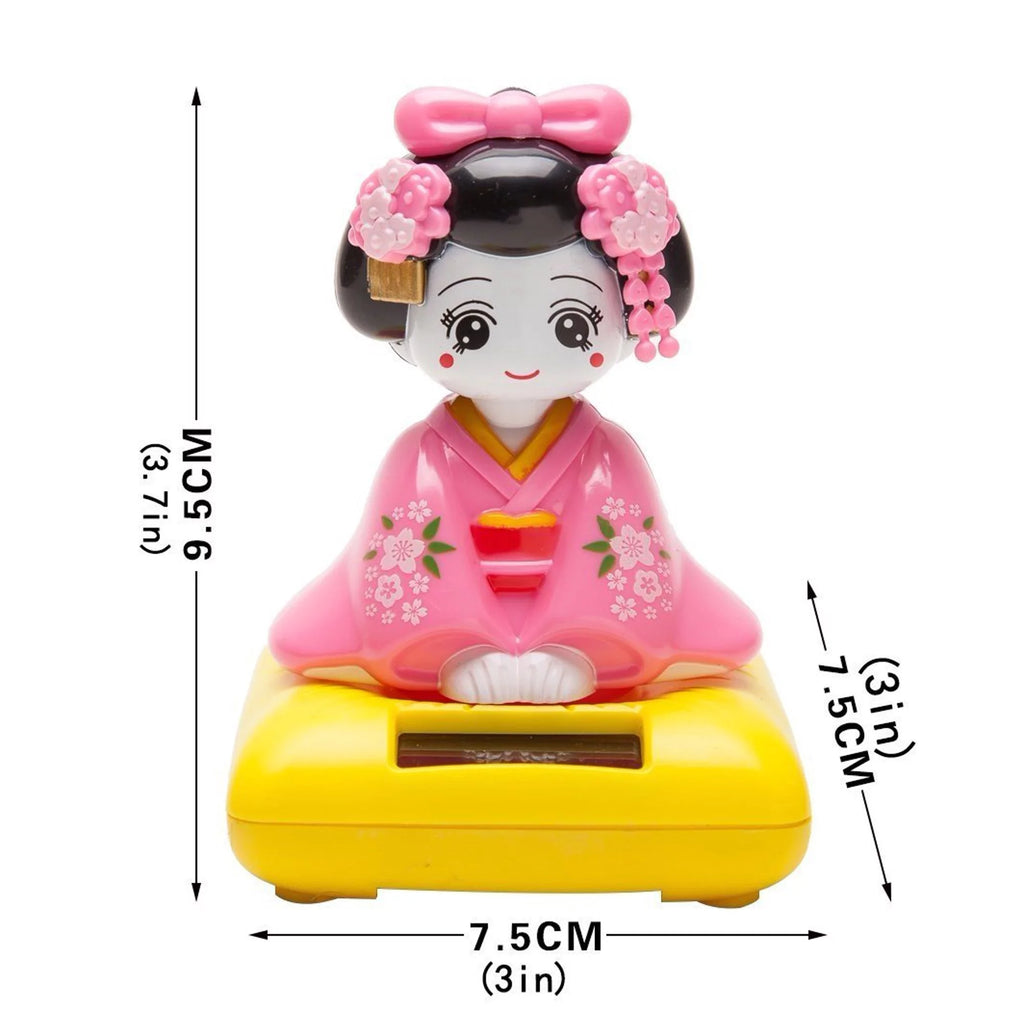 Solar Powered Dancing Toy Lucky Cat Waving Arm Maneki Neko 3 inch Set of 6 T30874