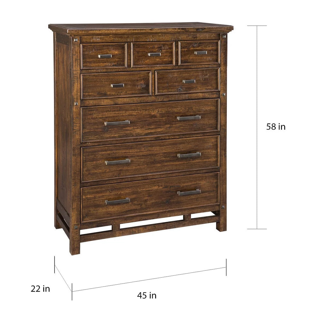 Brown 6-Drawer Wood Chest Q8064