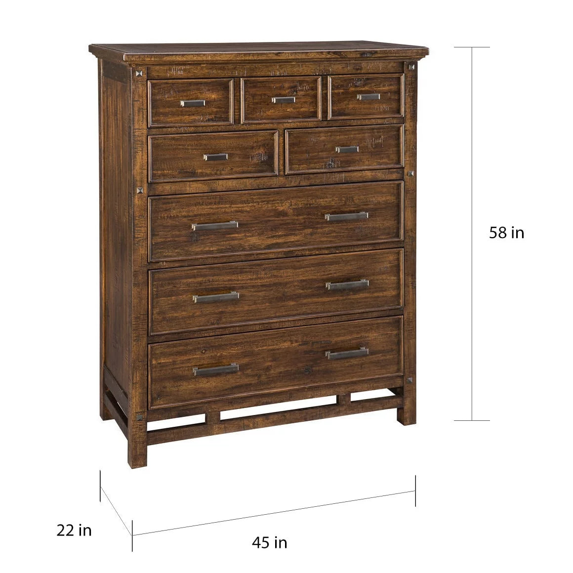 Brown 6-Drawer Wood Chest Q8064