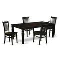 Black 5 Piece Dining Room Set with Wood Seat Chairs Y937