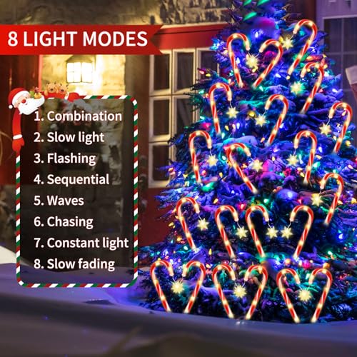 Solar Christmas Candy Cane Lights N955096