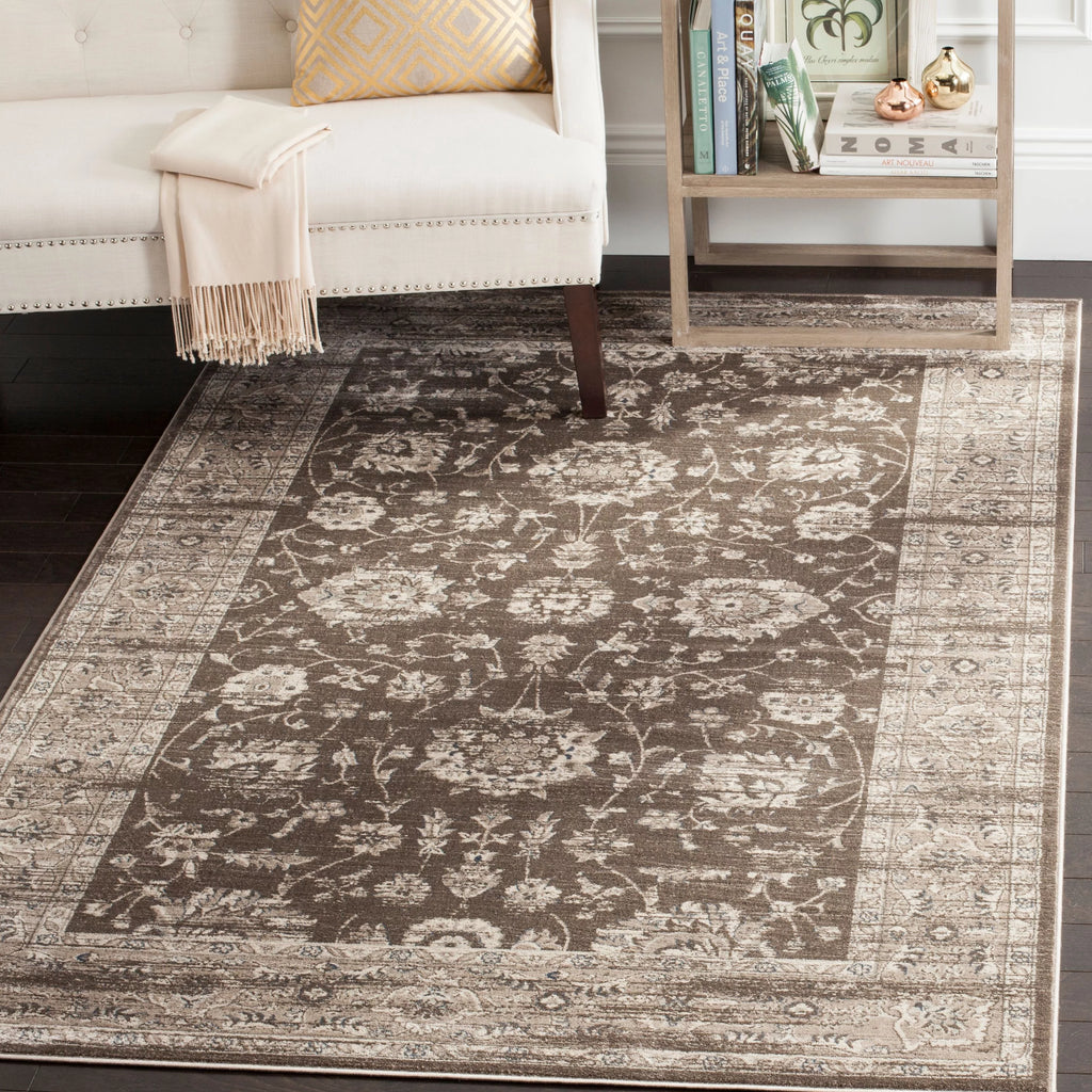 Brown Ivory Traditional Area Rug 5'1" x 7'7" D8121