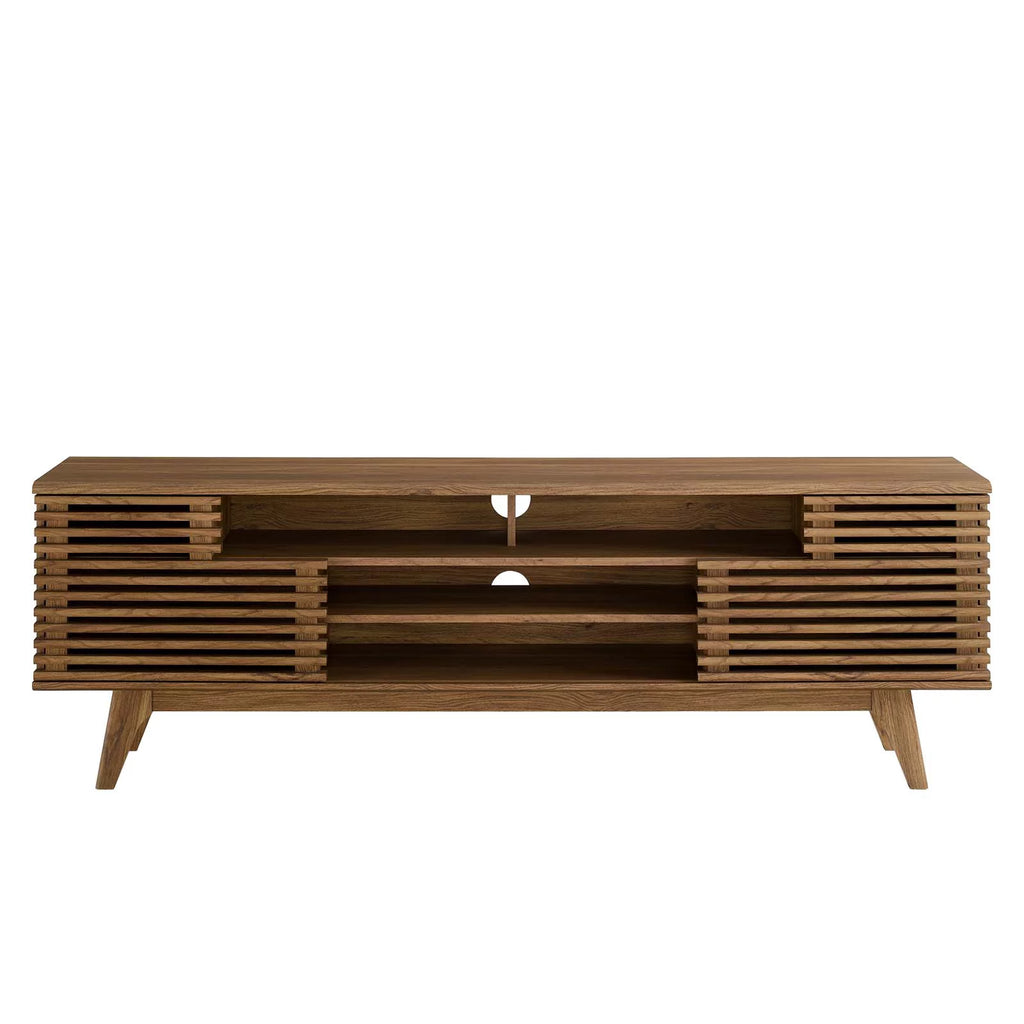 71" Walnut Media Console TV Stand O547733