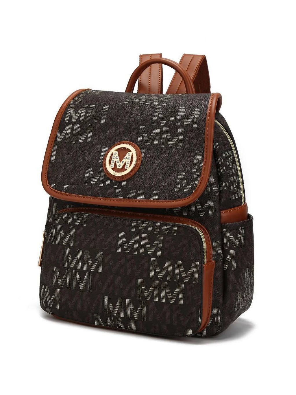 Black Vegan Leather Backpack S605