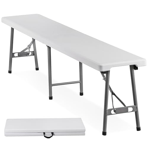 White 6ft Plastic Folding Bench Y851