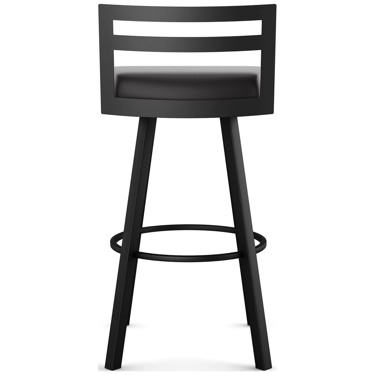 30 In. Swivel Bar Stool Black Faux Leather X2697
