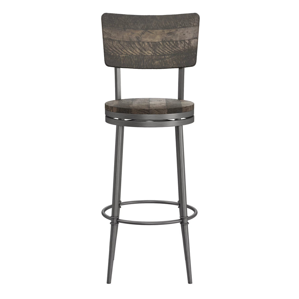 Wood and Metal Swivel Bar Height Stool N908091