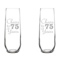 Set of 2 Stemless Glass Champagne Flutes 8.5 oz I634882