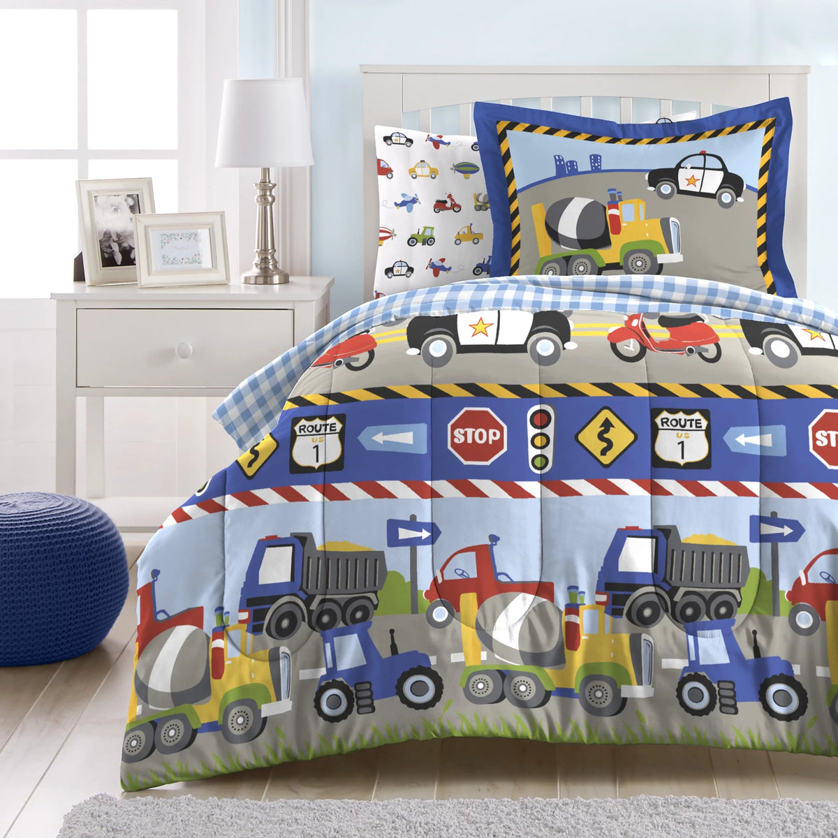 Twin 5 Piece Cotton Polyester Bed-in-a-Bag O603609