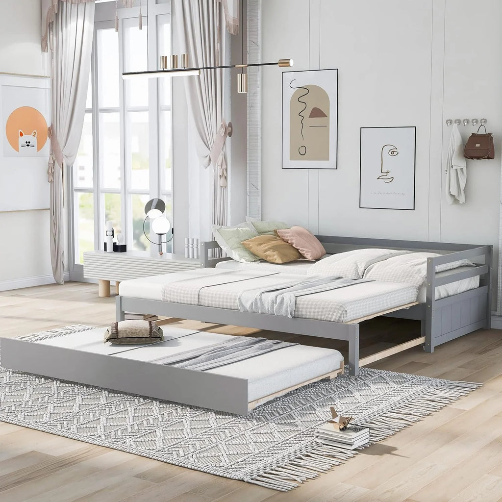 Wood Extendable Daybed with Trundle G279098