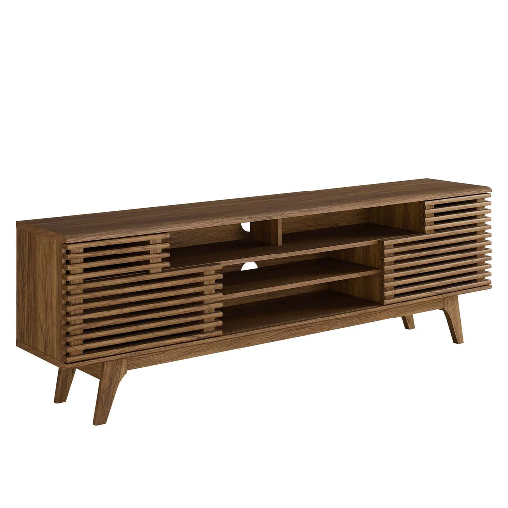 71" Walnut Media Console TV Stand O547733