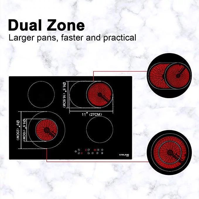 30" 4 Burners Ceramic Glass Electric Cooktop M6871