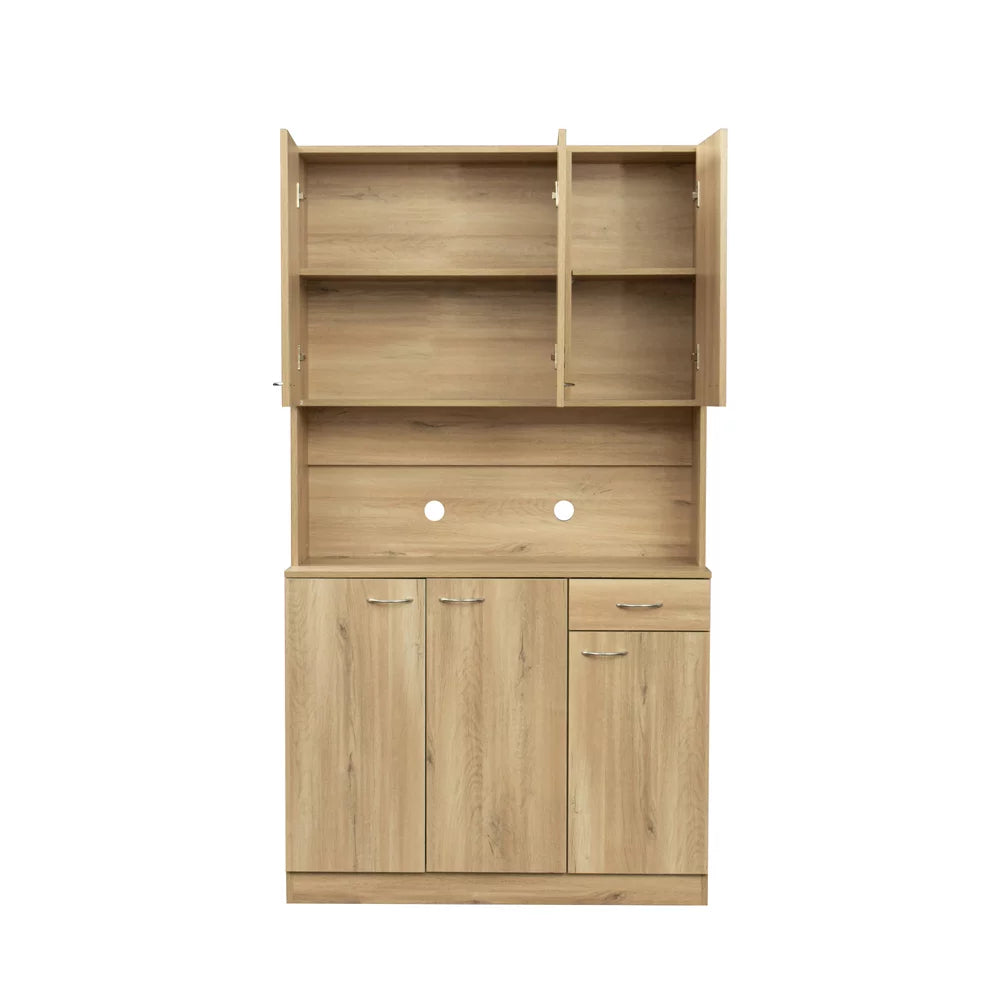 Freestanding Kitchen Pantry Storage Cabinet with Microwave Stand U881331