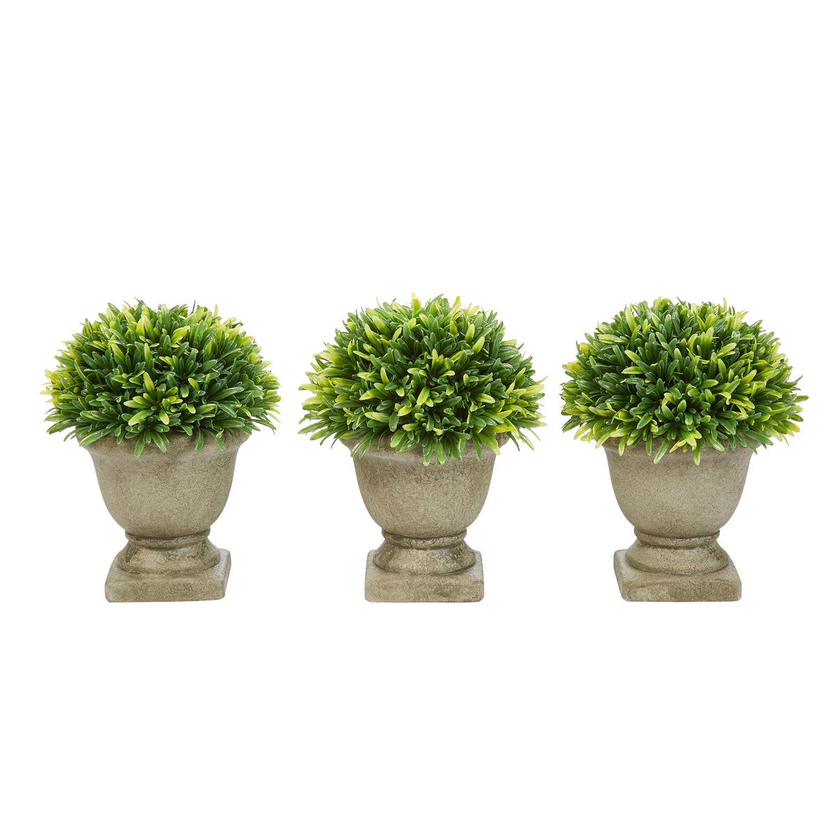 Artificial Podocarpus Grass Plant in Concrete Pot Set of 3 J988
