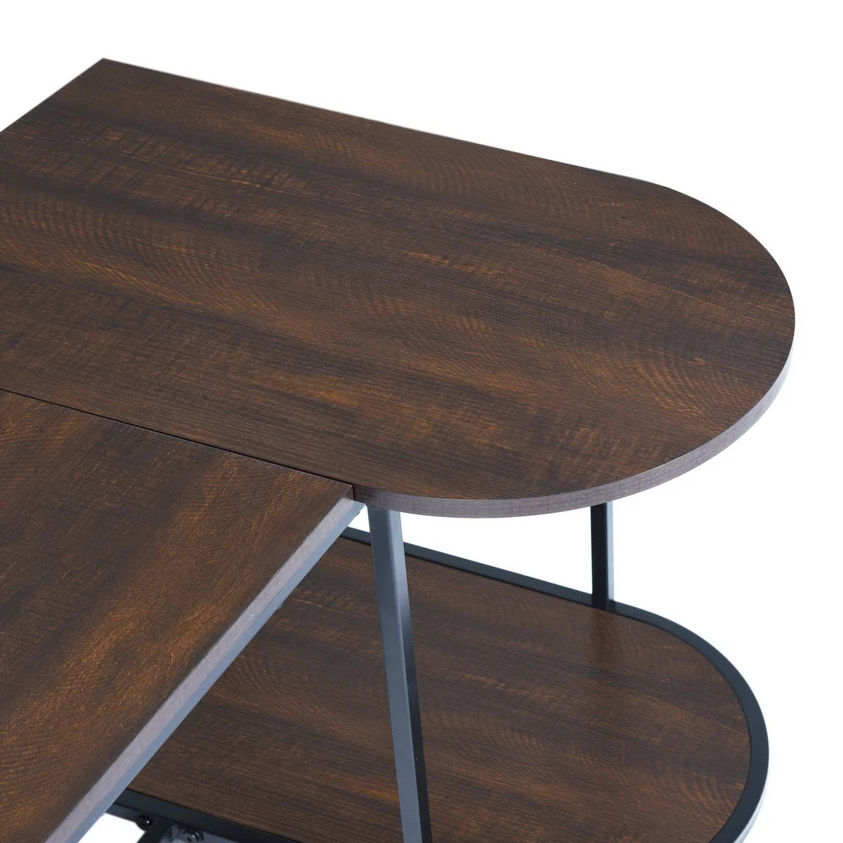 47.2'' Rectangular Wood Grain Top Coffee Table with Metal Frame Z57552