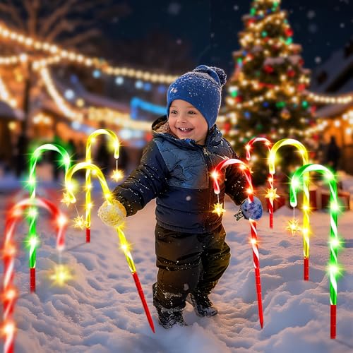Solar Candy Cane Lights 10 Modes Waterproof 28 FT 72 LEDs K350529