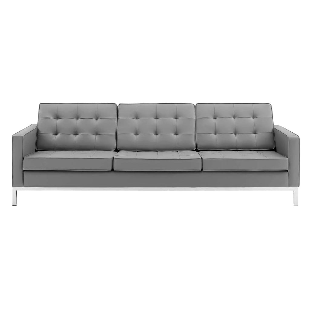 Gray Faux Leather Sofa S76443