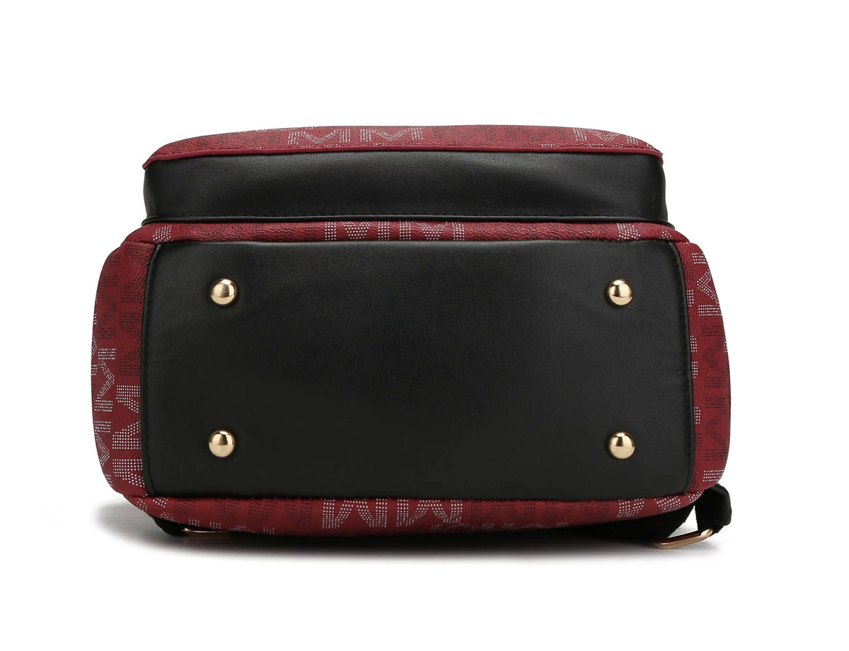 Black Vegan Leather Backpack S605