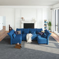 Blue Velvet U Shaped Modular Sectional Sofa with Storage Chaise V8689