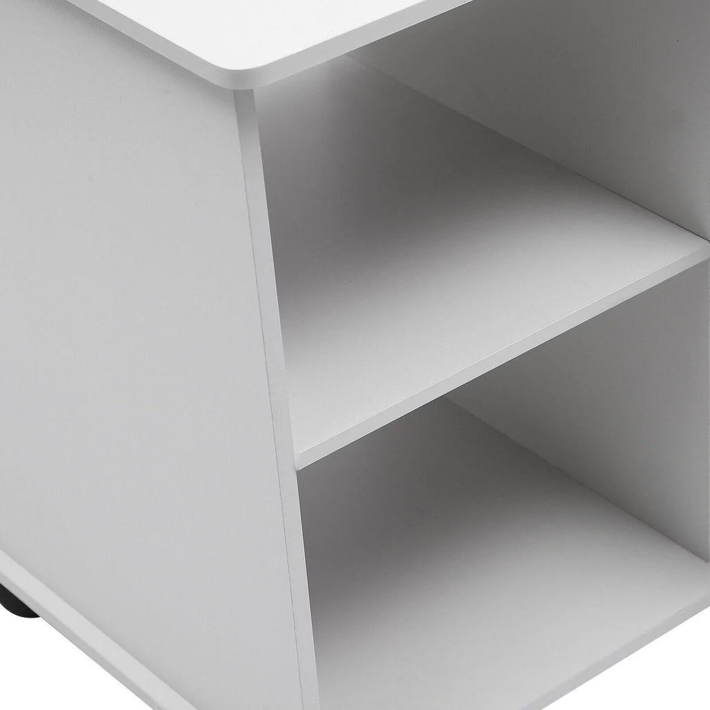 Rolling Printer Stand Mobile File Cabinet with Drawers and Open Storage Shelves B278