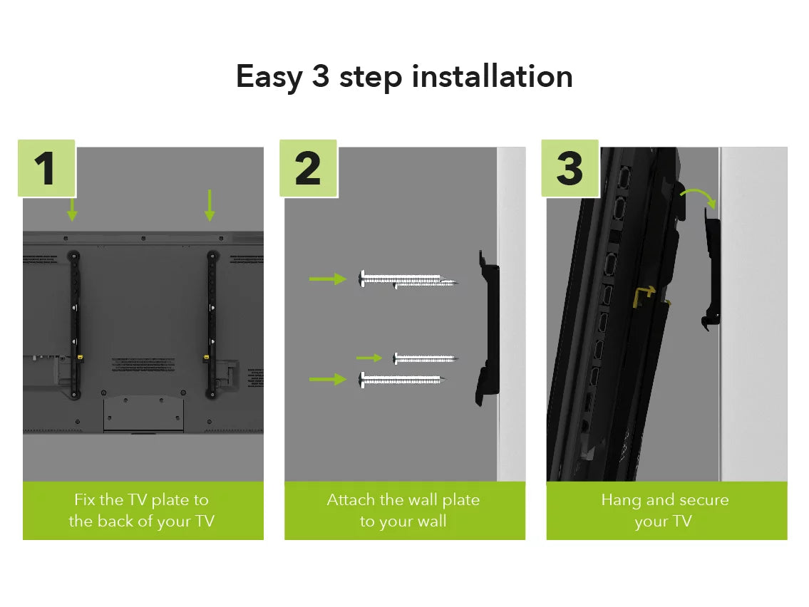 Flat To Wall Low Profile TV Wall Mount for 25-inch to 55-inch TVs U3872