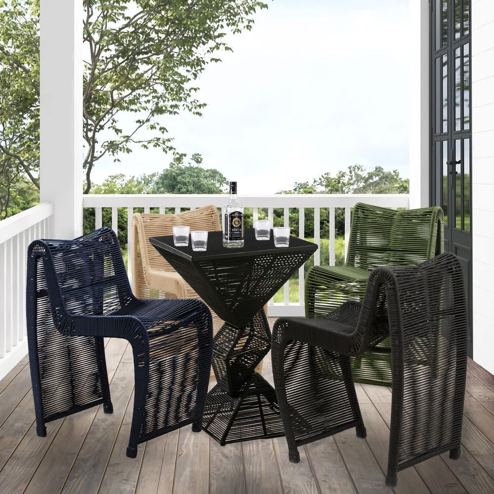 Black Rope Counter Stool Set of 2 E30330