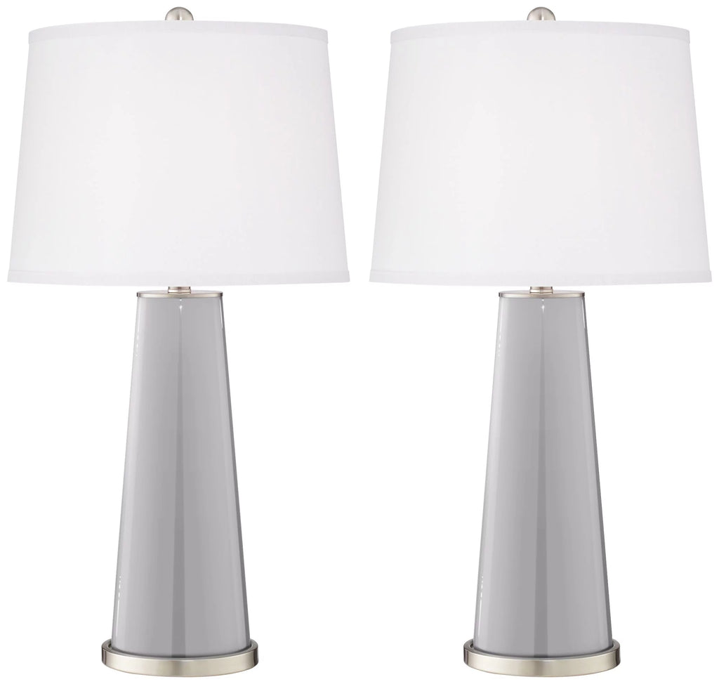 Set of 2 Gray Glass Table Lamps A82774