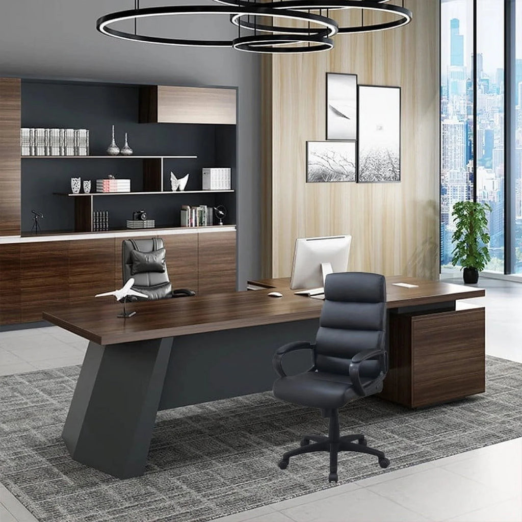 Black Bonded Leather Office Chair V391131