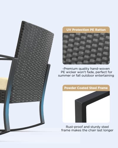 3 Pieces Patio Furniture Set with Coffee Table L828576