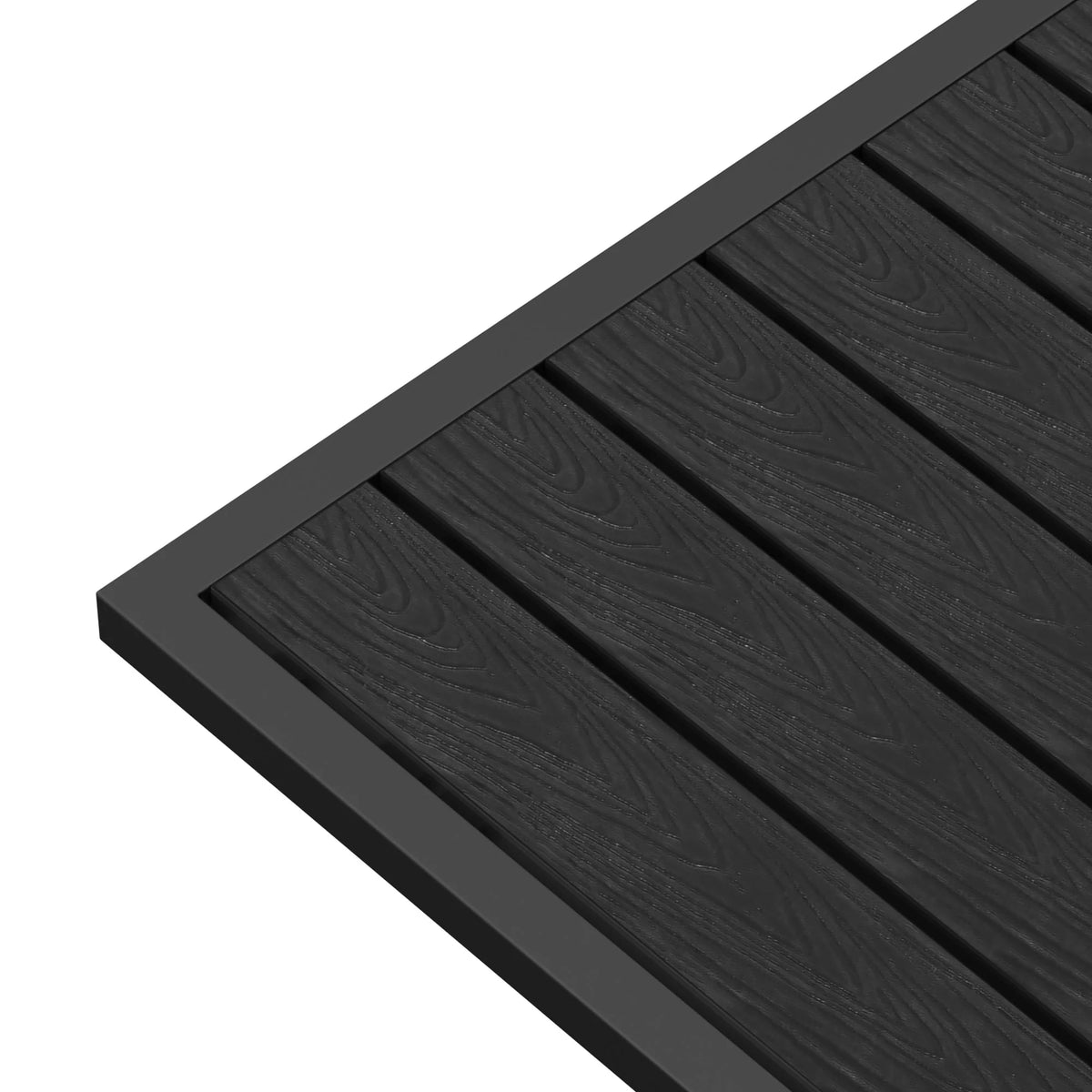 59in Black Metal Outdoor Dining Table K2120