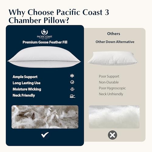 King Size Feather and Down Cotton Bed Pillows 2 Pack N9367