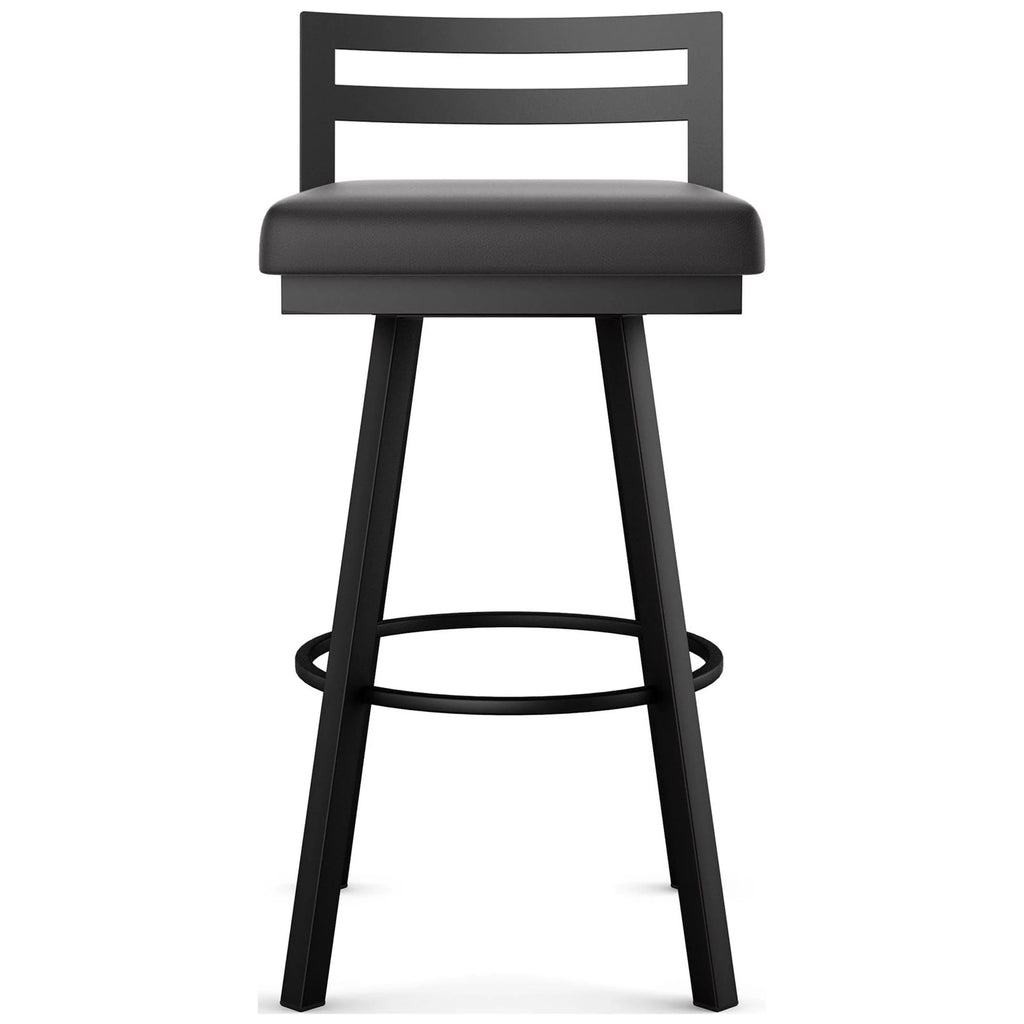 30 In. Swivel Bar Stool Black Faux Leather X2697